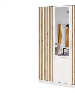 Šatníkové skrine ArtStol Šatníková skriňa BALI LUX D3 | biela