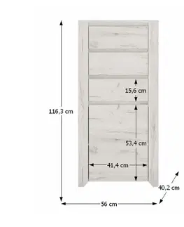 Komody KONDELA Angel Typ 35 1D-3S komoda biela / craft
