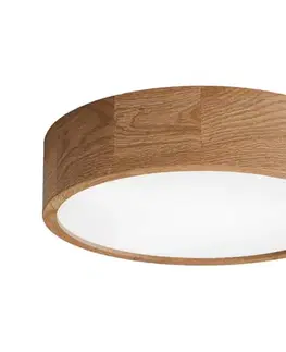 Svietidlá  Kúpeľňové stropné svietidlo CLEO so senzorom, 3xE27/24W/230V, pr. 37,5 cm, IP54, dub 5907623692641