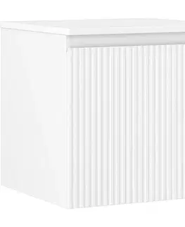 Kúpeľňový nábytok MEXEN/S - Rivel kúpeľňová skrinka pod umývadlo 50 cm s doskou, 1 šuplík, reliéf, biela mat 91A20-05047-1-BFC01