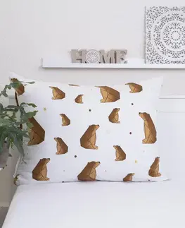 Dekoračné obliečky MKLozkoviny.sk Bavlnená obliečka na vankúš Renforcé 70 × 90 cm - Medvede-  -
