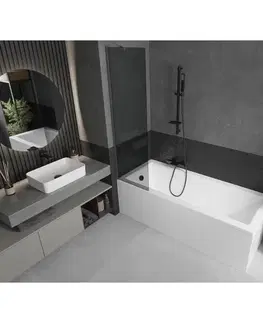 Sprchové dvere MEXEN/S - Next vaňová zástena FIX 50 x 150, grafit, grafit metal 895-050-000-00-40-95
