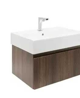 Kúpeľňový nábytok Kúpeľňová skrinka s batériou a umývadlom SAT Evolution 1 58x30x44,8 cm orech mat SATEVO60NAU2BA SATEVO60NAU2BA