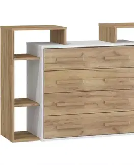 Komody do spálne Komoda RIO 4S craft biela/zlatý