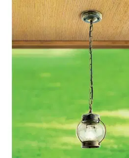 Svietidlá Orion - Vonkajšie závesné svietidlo TAVERNA 1xE27/60W/230V IP23 bronz/patina AL 11-1166 schwarz-gold