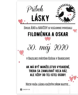 Obrazy s textom Svadobný dar - Tabuľka o veľkej láske pre mladomanželov