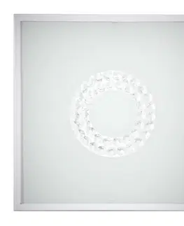 Stropná svetla Stropné svietidlo biele sklo štvorcové LED 16W 4000K 29x29cm Lux