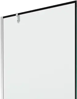 Sprchové dvere MEXEN/S - Next vaňová zástena FIX 100 x 150, čierna dekor, chróm 895-100-000-00-70-01