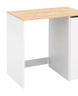 Kúpeľňový nábytok KONDELA Vlasti skrinka nad práčku dub artisan / biela