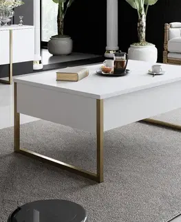 Konferenčné stolíky Konferenčný stolík Luxe - White, Gold