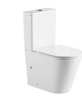 Doplnky do kúpeľne Mereo WC kombi, vario odpad, kapotované, Smart Flush RIMLESS, keramické, vr. sedátka VSD91T1