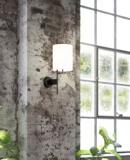 Nástenné svetlá Čiernobiela kovová nástenná lampa Tokyo Ledea