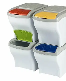 Odpadkové koše Kôš na triedený odpad Poker set 20 l, 4 ks, biela
