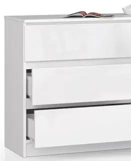 Komody a skrinky Dizajnová komoda, MELLOOW140, biela / biely lesk