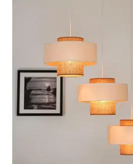 Svietidlá BRILAGI - Luster na lanku DALLAS 3xE27/15W/230V hnedá/krémová/biela 608800