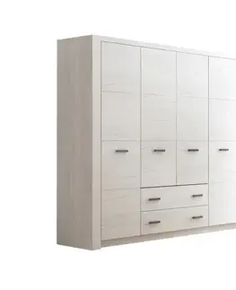 Šatníkové skrine KONDELA Infinity 18 4D šatníková skriňa jaseň biely