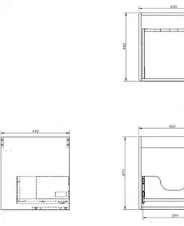 Kúpeľňový nábytok MEXEN - Box-A skrinka pre umývadlo 45, 1 šuplík, grafit mat 91AX0-0450-470-1-66