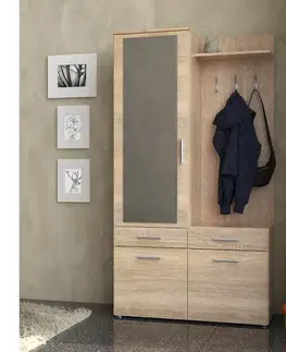 Predsieňové steny KONDELA Levito predsieň dub sonoma