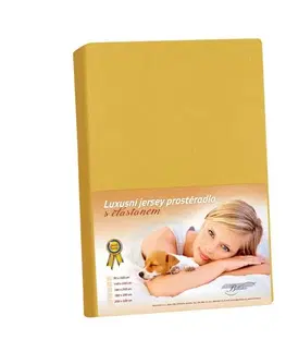 Plachty Bellatex Jersey prestieradlo s elastanom horčicová, 140 x 200 cm