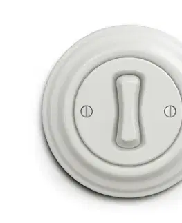 Predlžovacie káble lap - Retro tlačidlo s rámikom, keramická biela KA0007+KA0092