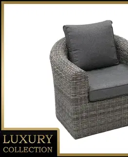 Záhradné stoličky a kreslá DEOKORK Ratanové kreslo BORNEO LUXURY (sivá)