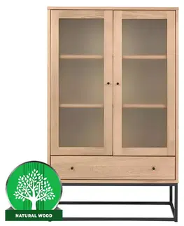 Vitríny v podkrovnom štýle Vitrina Logan borovica morená dub