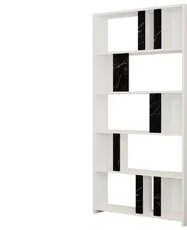 Knižnice Knižnica Lima - White, Black Marble