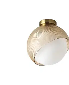 Svietidlá Ideal Lux - Stropné svietidlo BLOOM 1xE27/42W/230V pr. 22 cm zlatá/dymovo-béžová 366579