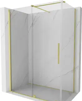 Sprchovacie kúty MEXEN/S - Velár sprchovací kút 130 x 70, transparent, zlatá kartáčovaná 871-130-070-01-55