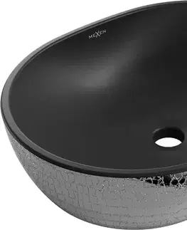Umývadlá MEXEN - Viki umývadlo na dosku 48 x 35, čierna mat/strieborná vzor 21054872