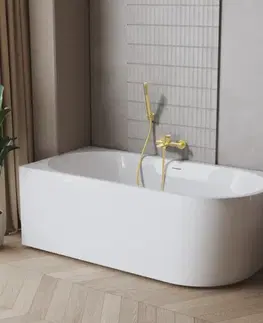 Vane INVENA - Voľne stojaca vaňa priečne ľavá 150 cm Astri so sifónom AN-03-15L-F