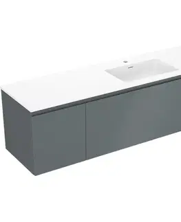 Kúpeľňový nábytok MEXEN/S - Orio kúpeľňová skrinka 160 cm s umývadlom Otis pravá, 1S, 1D, grafit mat/biela mat 91A13-16047-3-BBFF66-W18P01