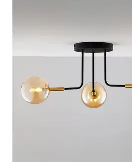 Svietidlá Jupiter 2037 - Luster na tyči BURANO 3xG9/10W/230V čierna/zlatá/béžová 2037