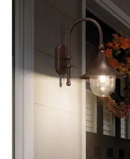 Svietidlá Ideal Lux - Vonkajšie nástenné svietidlo CIMA 1xE27/52W/230V IP43 hnedé 246826