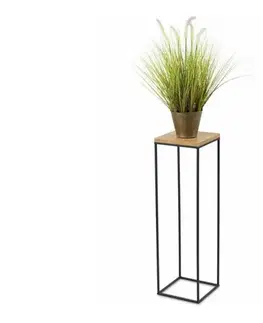 Stojany na kvetiny HowHomely Stojan na kvety BASICLOFT 80x24 čierna/hnedá HH-BL-01-80-MDF