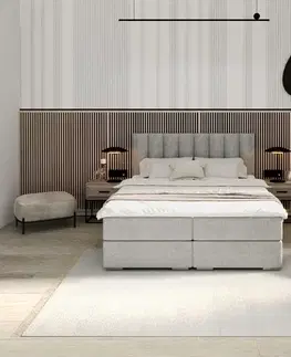 Postele FDM Manželská posteľ LINCOLN Boxspring | sivá 160 x 200 cm