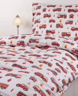 Detské obliečky Obliečky bavlnené Hasiči TiaHome - Detský set 130x90cm + 65x45cm