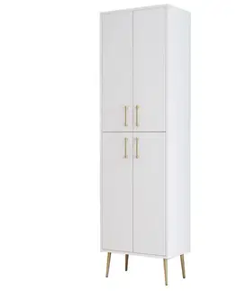 Šatňové skrine Viacúčelová skrinka Berlin A - White, Gold