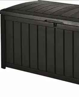 Úložné boxy a chladničky KETER Záhradný GUTTERWOOD box 390L | grafit