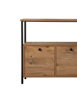 Komody Konzolový stolík Solace - Atlantic Pine, Black