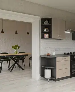 Kuchynské linky HORIZON R2 rohová kuchyňa, šedý íl / grafit