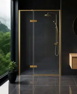 Sprchovacie kúty REA/S - Sprchové dvere Atlas 120 Brush Gold vpravo KPL-K4677