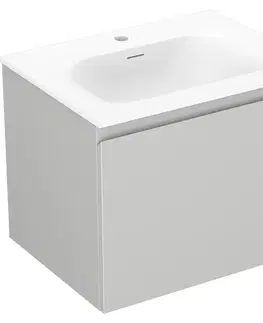 Kúpeľňový nábytok MEXEN/S - Orio kúpeľňová skrinka 60 cm s umývadlom Vela, 1 šuplík, sivá mat/biela mat 91A10-06047-1-BF62-W23M01