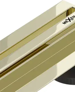 Sprchovacie kúty MEXEN - Flat 360° Slim podlahový žľab 140, zlatá 1541140