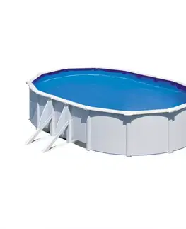 Bazény s oceľovou stenou Oceľový bazén oválny biely FIDJI 5x3x1,2M GRE