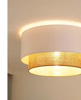Svietidlá  - Stropné svietidlo BOHO 1xE27/15W/230V pr. 45 cm biela/hnedá 605939