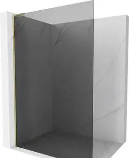 Sprchové dvere MEXEN/S - Kioto L Sprchová zástena WALK-IN 80 x 200, grafit, zlatá 800-080-103-50-40