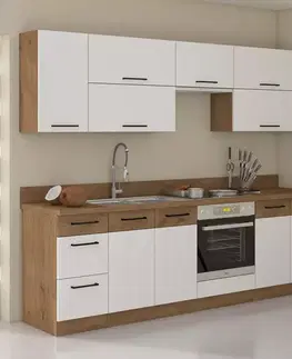 Modulový kuchynský nábytok Kuchynská linka Vigo biela HG 260 s dosky