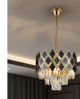 Svietidlá BRILAGI - Luster na reťazi CRISTAL 5xE14/40W/230V pr. 38 cm zlatá/čierna BG72420