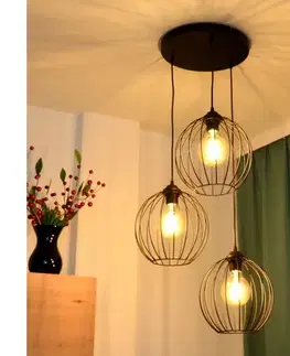 Svietidlá  LED Luster na lanku MERCURE 3xE27/15W/230V ø 50 cm čierna W-KD 1388/3 BK-B